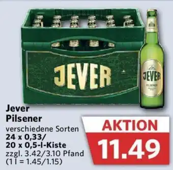 Combi Jever Pilsener 20x0,5 L/24x0,33 L Kiste Angebot