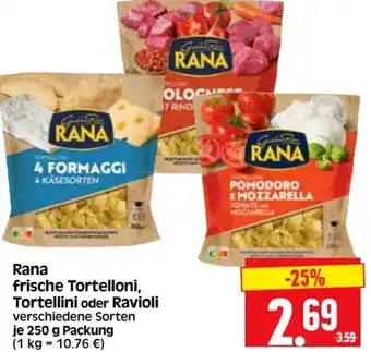 Edeka Herkules Rana frische Tortelloni, Tortellini oder Ravioli 250 g Packung Angebot