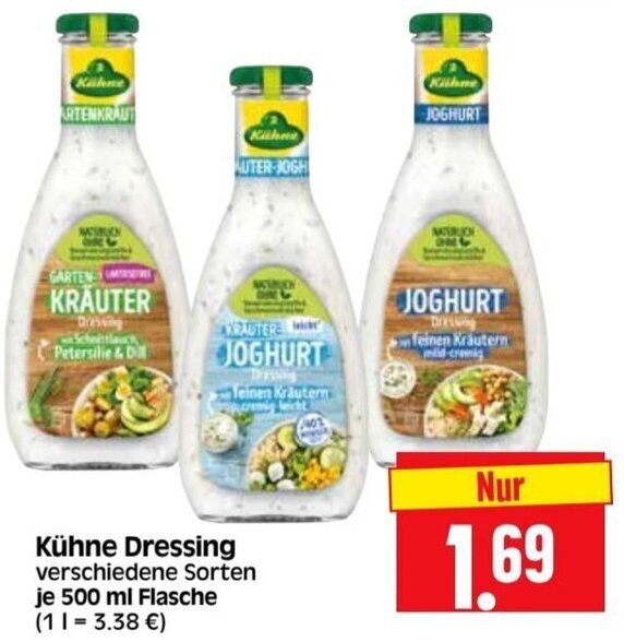 Kühne Dressing 500 ml Flasche Angebot bei Edeka Herkules