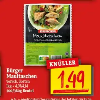 nah & gut Burger Maultaschen 300/360g Angebot