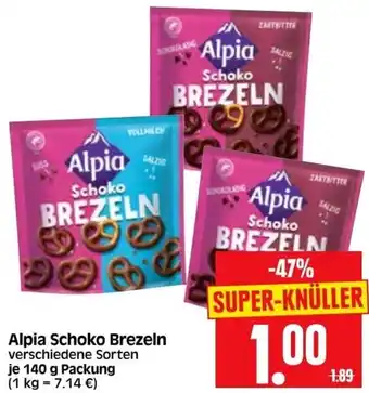 Edeka Herkules Alpia Schoko Brezeln 140 g Packung Angebot