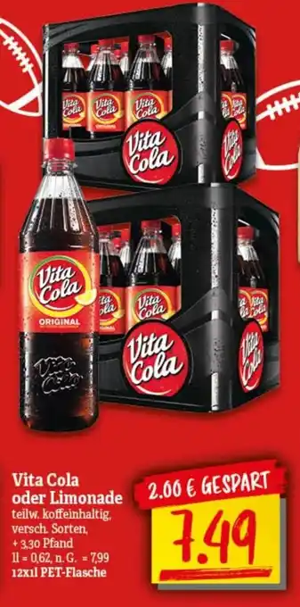 nah & gut Vita Cola o. Limo 12*1L Angebot