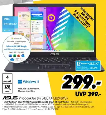 MEDIMAX Asus Notebook Vivobook Go 14 | E410KA-EB241WS Angebot