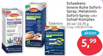 Budni Schaebens Innere Ruhe Sofort Spray, Melatonin Sofort Spray oder Schlaf Komplex 20 ml/33,75 g Angebot