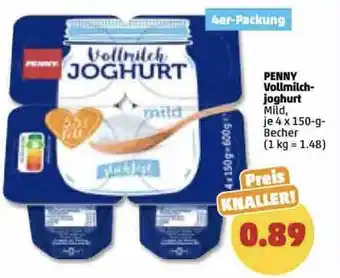 PENNY Penny Vollmilchjoghurt 4*150g Angebot