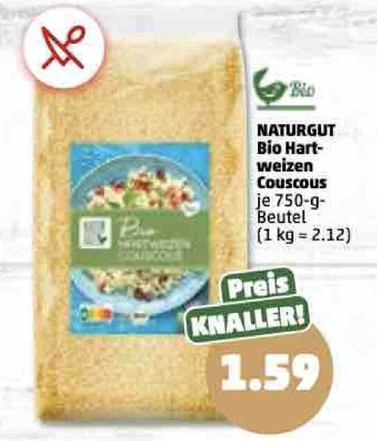 Naturgut Bio Hartweizen Couscous 750g Angebot bei PENNY