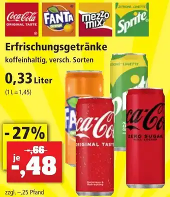 Thomas Philipps Coca-Cola, Fanta, Mezzo Mix oder Sprite Erfrischungsgetränk 0,33 Liter Angebot