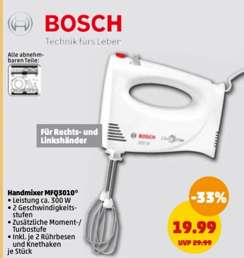 Bosch Handmixer l MFQ3010 Angebot bei PENNY