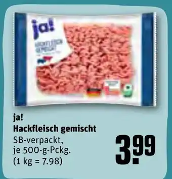 REWE ja! Hackfleisch gemischt 500 g Pckg. Angebot