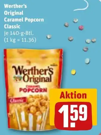 REWE Werther's Original Caramel Popcorn Classic 140 g Btl. Angebot