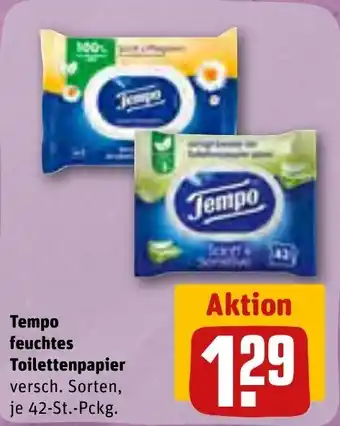 REWE Tempo feuchtes Toilettenpapier 42 St. Pckg. Angebot