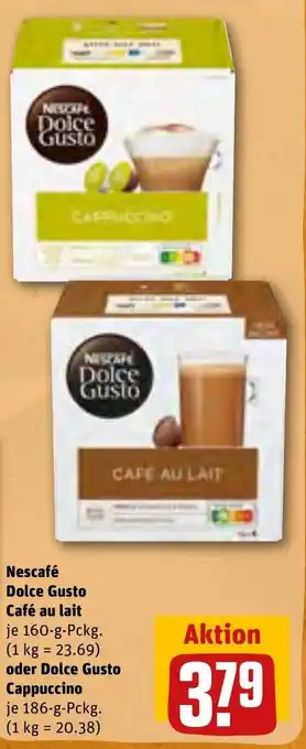 REWE Nescafé Dolce Gusto Café au lait 160 g Pckg. oder Dolce Gusto Cappuccino 186 g Pckg. Angebot