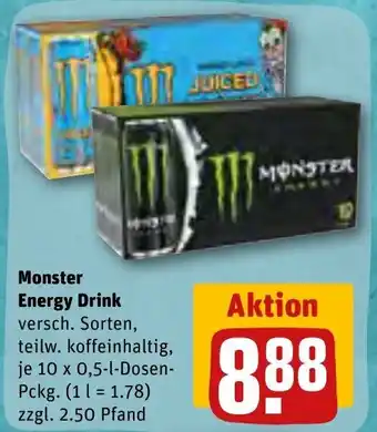 REWE Monster Energy Drink 10 x 0,5 l Dosen-Pckg. Angebot