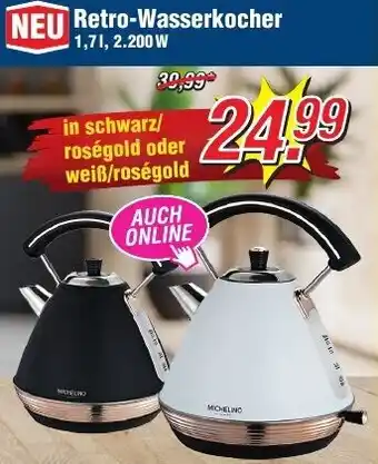 Wiglo Wunderland Retro Wasserkocher 1,7 L, 2.200 W Angebot