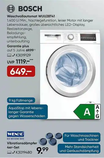 Galeria Bosch waschvollautomat wuu28t41 Angebot