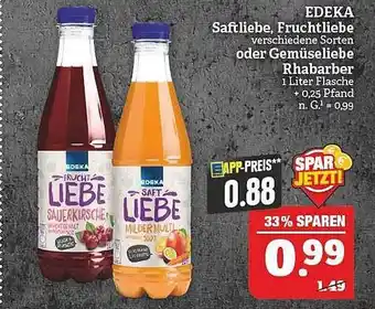 Marktkauf Edeka saftliebe, fruchtliebe oder gemüseliebe rhabarber Angebot