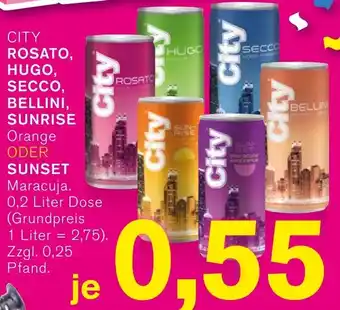 KODi City Rosato, Hugo, Secco, Bellini, Sunrise oder Sunset 0,2 Liter Dose Angebot