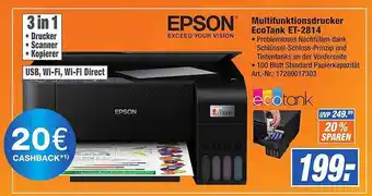 Expert Technomarkt Epson multifunktionsdrucker ecotank et-2814 Angebot