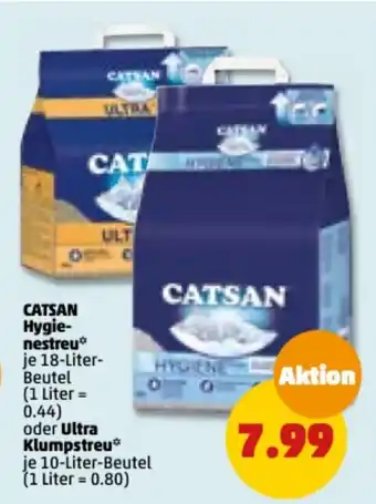 PENNY Catsan Hygiene o. Ultra Katzenstreu 18/10L Angebot