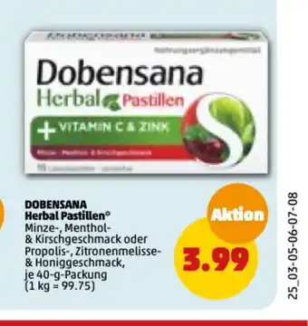 PENNY Dobensana Herbal Pastillen 40g Angebot