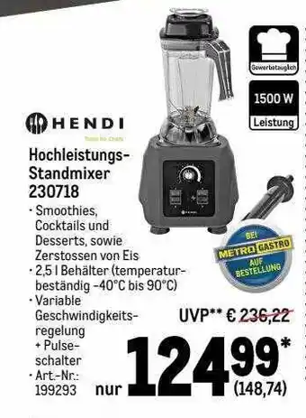 METRO Hendi hochleistungs standmixer 230718 Angebot