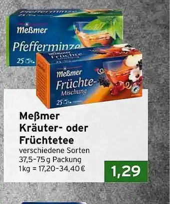 CAP Markt Meßmer kräuter oder früchtetee Angebot