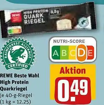 REWE Rewe beste wahl high protein quarkriegel Angebot