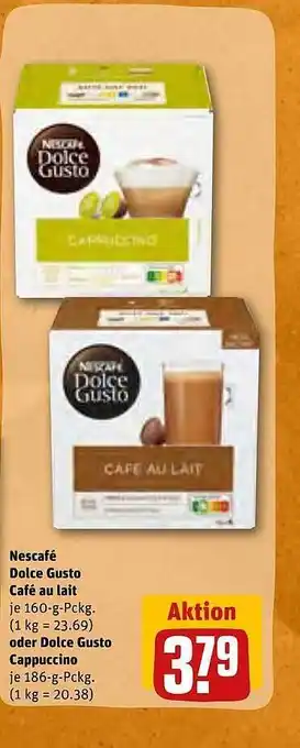 REWE Kaufpark Nescafé dolce gusto café au lait oder dolce gusto cappuccino Angebot