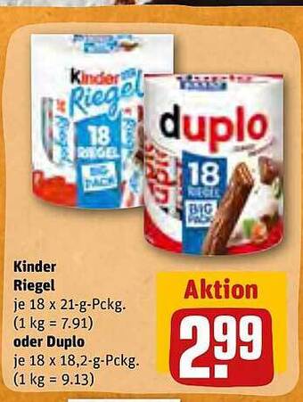 REWE Kaufpark Kinder riegel oder duplo Angebot