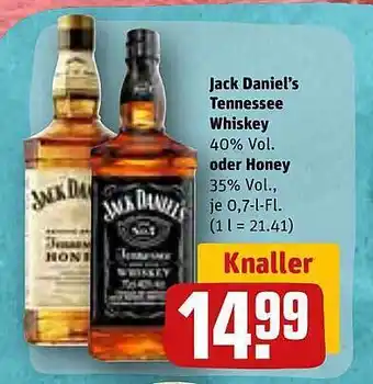 REWE Kaufpark Jack daniel's tennessee whiskey oder honey Angebot