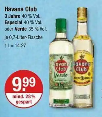 V Markt Havana club 3 jahre especial oder verde Angebot