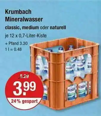 V Markt Krumbach mineralwasser classic, medium oder naturell Angebot