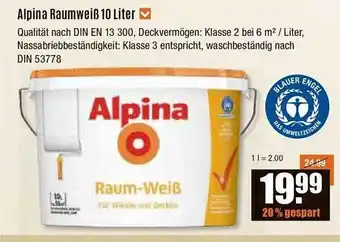 V Baumarkt Alpina raumweiß Angebot