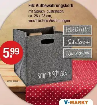 V Markt Filz aufbewahrungskorb Angebot