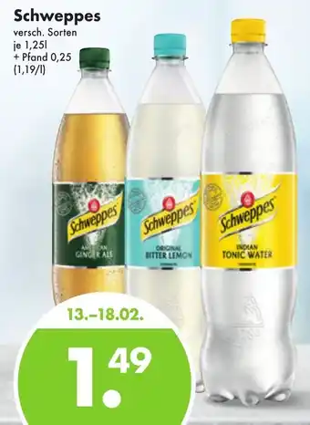 Trink und Spare Schweppes 1,25 L Angebot