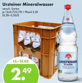 Trink und Spare Ursteiner Mineralwasser 12x0,7/0,75 L Angebot