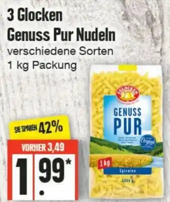 Edeka Frischemarkt 3 Glocken Genuss Pur Nudeln 1 kg Packung Angebot