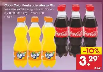 Netto Marken-Discount Coca Cola, Fanta o. Mezzo-Mix 6*330ml Angebot