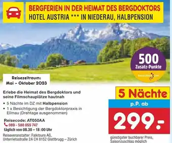 Netto Marken-Discount Bergferien in der Heimat des Bergdoktors 5 Nachte Angebot