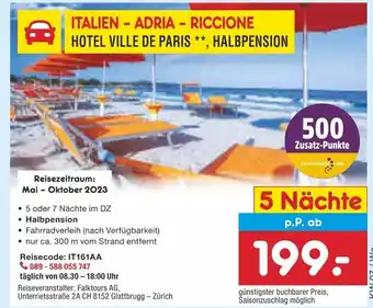 Netto Marken-Discount Italien - Adria - Riccione 5 Nachte Angebot