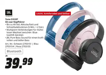 Saturn JBL On-Ear-Kopfhorer | Tune 510 BT Angebot