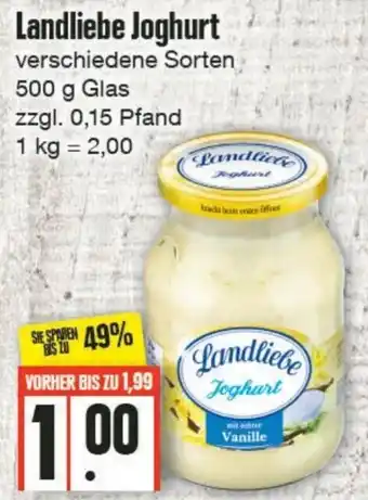 Edeka Frischemarkt Landliebe Joghurt 500 g Glas Angebot