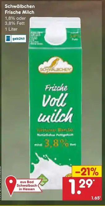 Netto Marken-Discount Schwalbchen Frisc Milch 1L Angebot