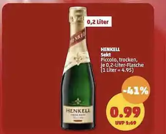 PENNY Henkell sekt piccolo, trocken Angebot