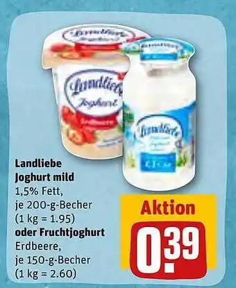 REWE Landliebe joghurt mild oder fruchtjoghurt Angebot