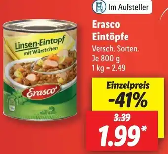 Lidl Erasco Eintöpfe 800 g Angebot