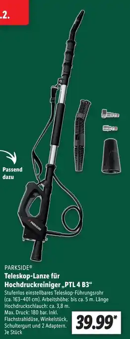 Lidl Parkside Teleskop Lanze für Hochdruckreiniger PTL 4 B3 Angebot