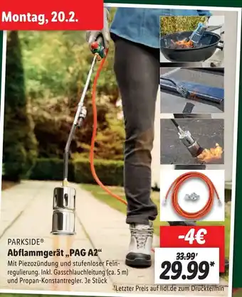 Lidl Parkside Abflammgerät PAG A2 Angebot