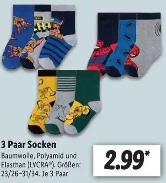 Lidl 3 Paar Socken Angebot