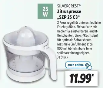 Lidl Silvercrest Zitruspresse SZP 25 C3 Angebot